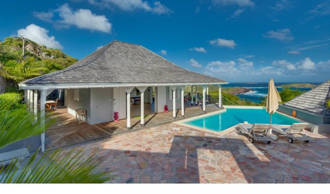 Location Villa de Luxe à St Barth avec piscine privée surplombant le lagon de Petit Cul de sac - Domaine privé du Levant - Caraibes - Antilles Françaises